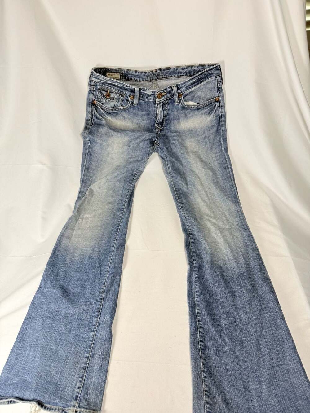 Y2K Americana Big Star Vintage Flared Denim Jeans Size 28R Made in USA